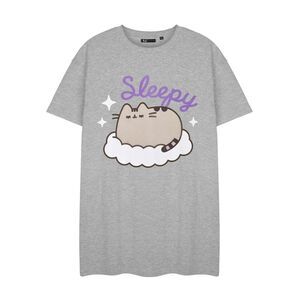 Pusheen Womens/Ladies Sleepy Short-Sleeved Nightie / Grey Marl